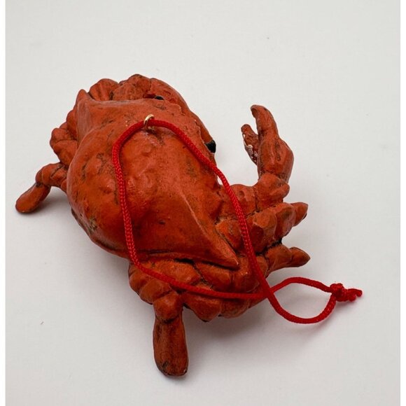 Vintage Clay Red Crab Christmas Tree Ornament Beach Ocean Life Coastal - Picture 5 of 7